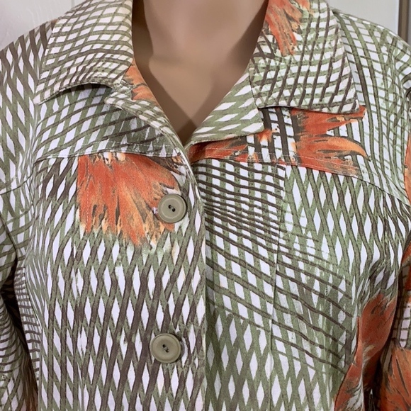 Mikane jean stretchy jacket multicolor size 10 - Picture 2 of 8